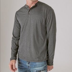 NWT! Men’s Lucky Brand Tencel Henley in Charcoal, Size XL — RET: $49